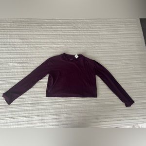 XS Ruby Red PINK long sleeve crop top